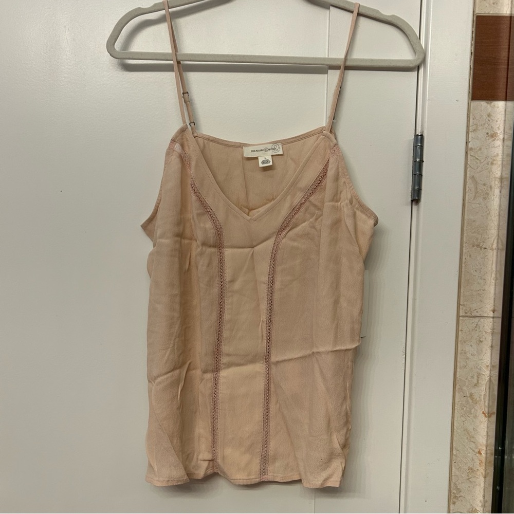 Treasure & Bond Lace Inset Camisole Pink Peach L